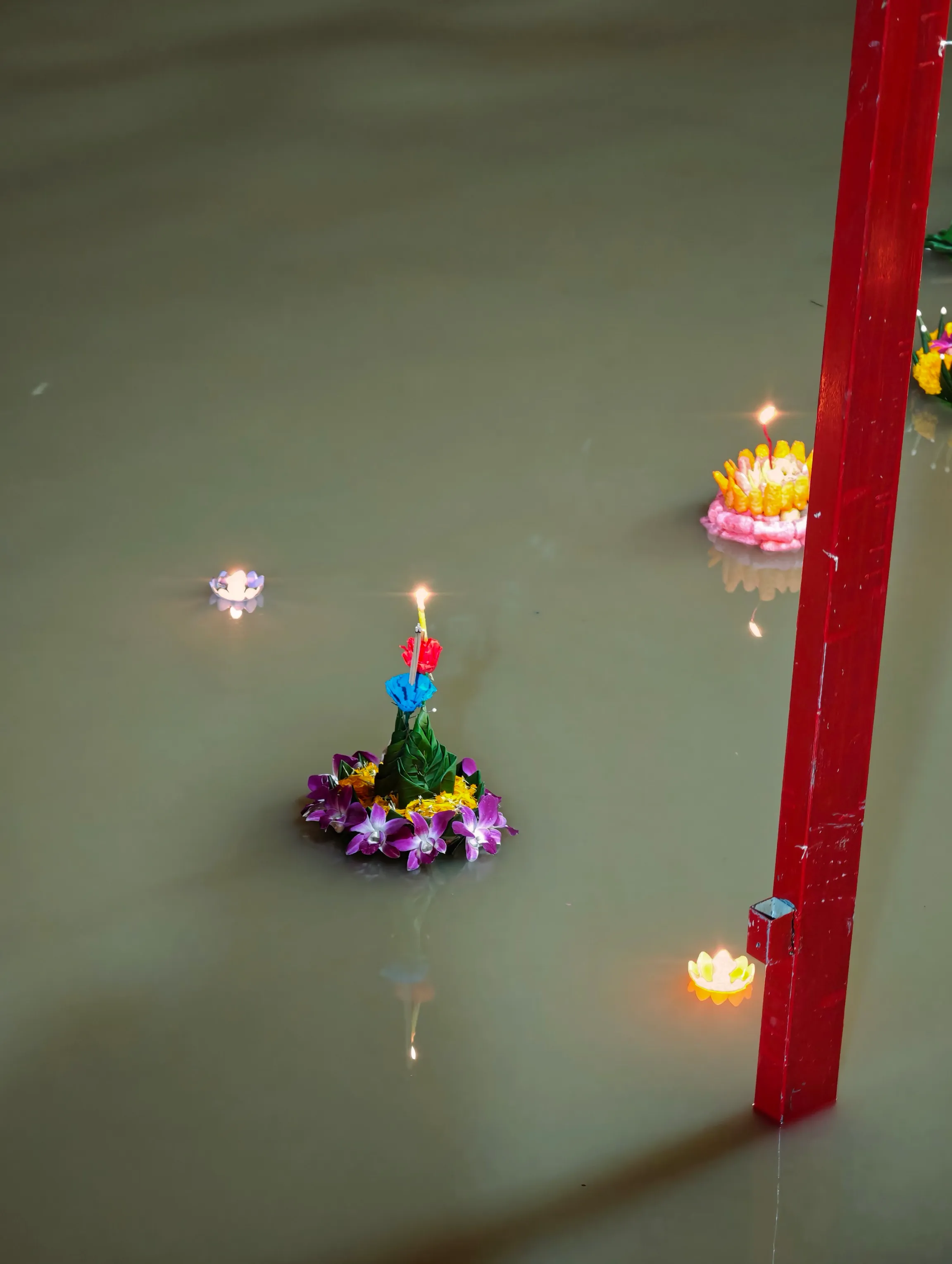 our krathongs in the water