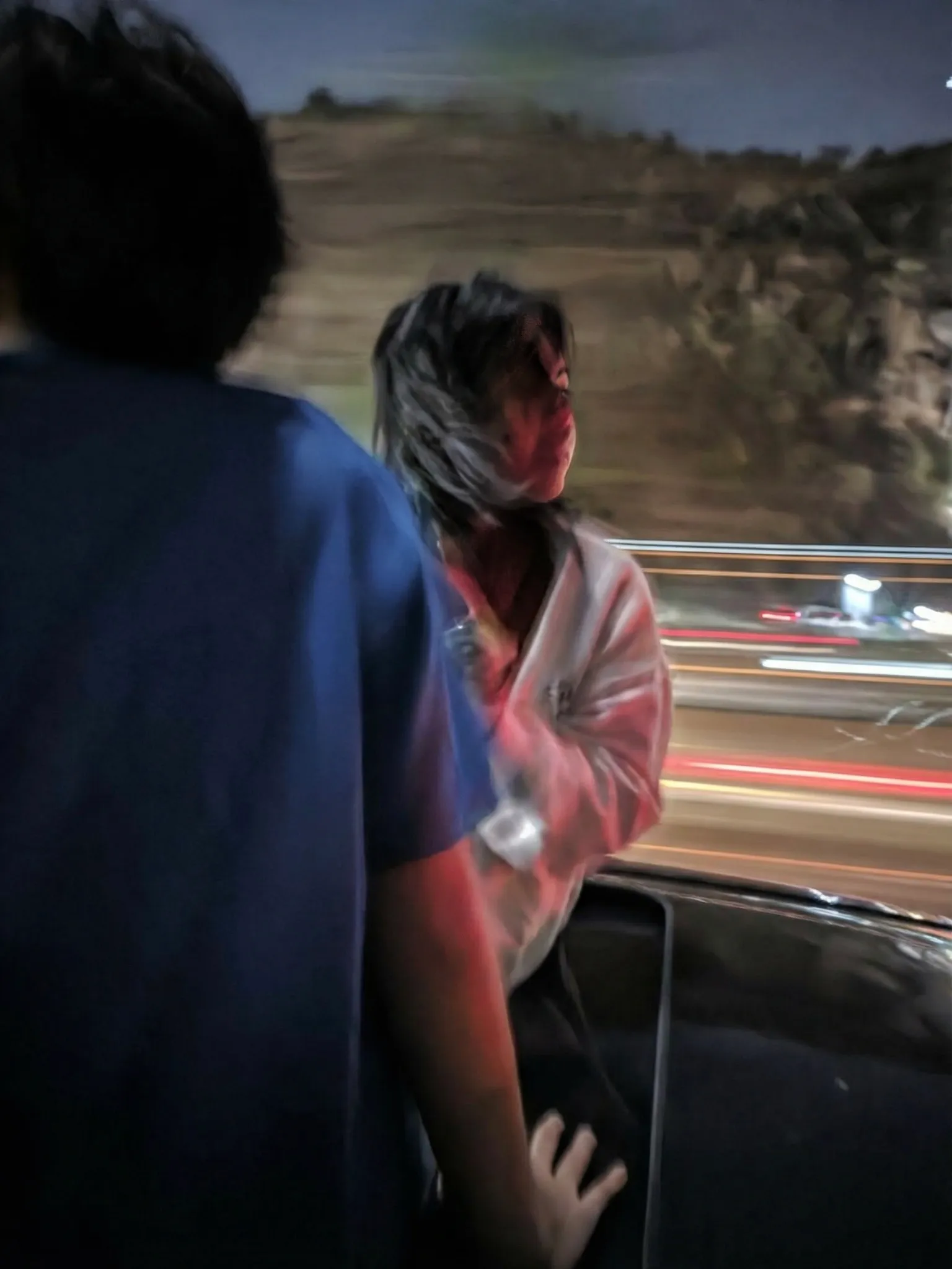 we took a ride on mae oh's car to go get snacks at night